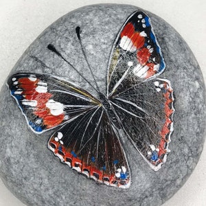 Butterfly rock painting, Painted garden stones, garden decorate