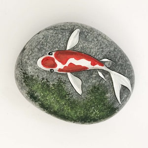 Koi fish painted rocks, Pond rock art, Koi fish decor