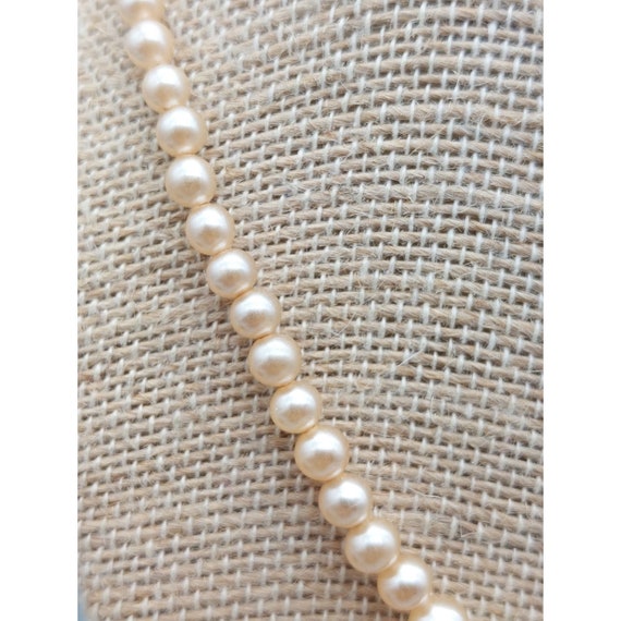 Tiny Faux Pearl Cream Vintage Collar Necklace Sma… - image 4