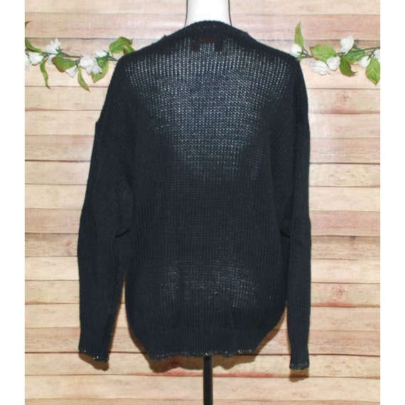 Vintage Extra Touch Black & Gold Knit Sweater Siz… - image 8