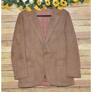 Vintage Richman Brother&#39;s Men&#39;s 42R Brown Blazer Jacket Western Union USA