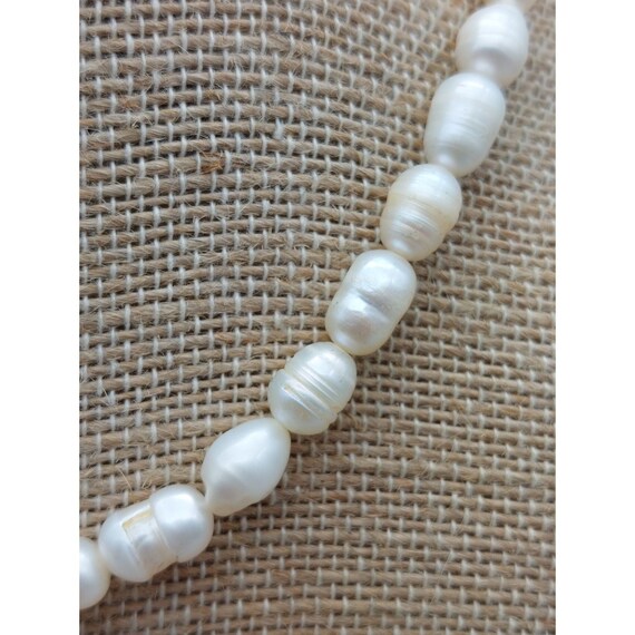 Vintage Strand of Knotted Faux Pearls 16" Collar … - image 3