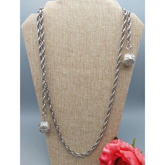 Vintage Silver Tone Sarah Coventry Chunky Chain N… - image 2