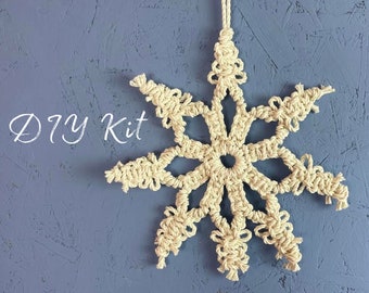 Macrame Kit/ Macrame DIY Snowflake/ Christmas Decoration Kit/ Birthday Kit/ Step By Step Instructions/ Christmas Kit/ Birthday Gift/Stocking