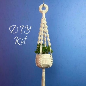 Kit macrame/macrame diy planta cabide/kit plantador pendurado/instruções passo a passo/kit macrame/presente de aniversário/aniversário de maio/verão