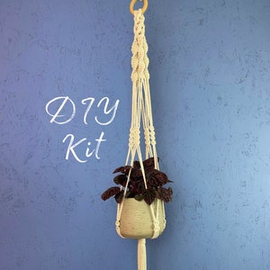 Macrame Kit/ Macrame DIY Plant Hanger/ Hanging Planter Kit/Step By Step Instructions/Birthday Gift/ May birthday/ summer gift/ sustainable