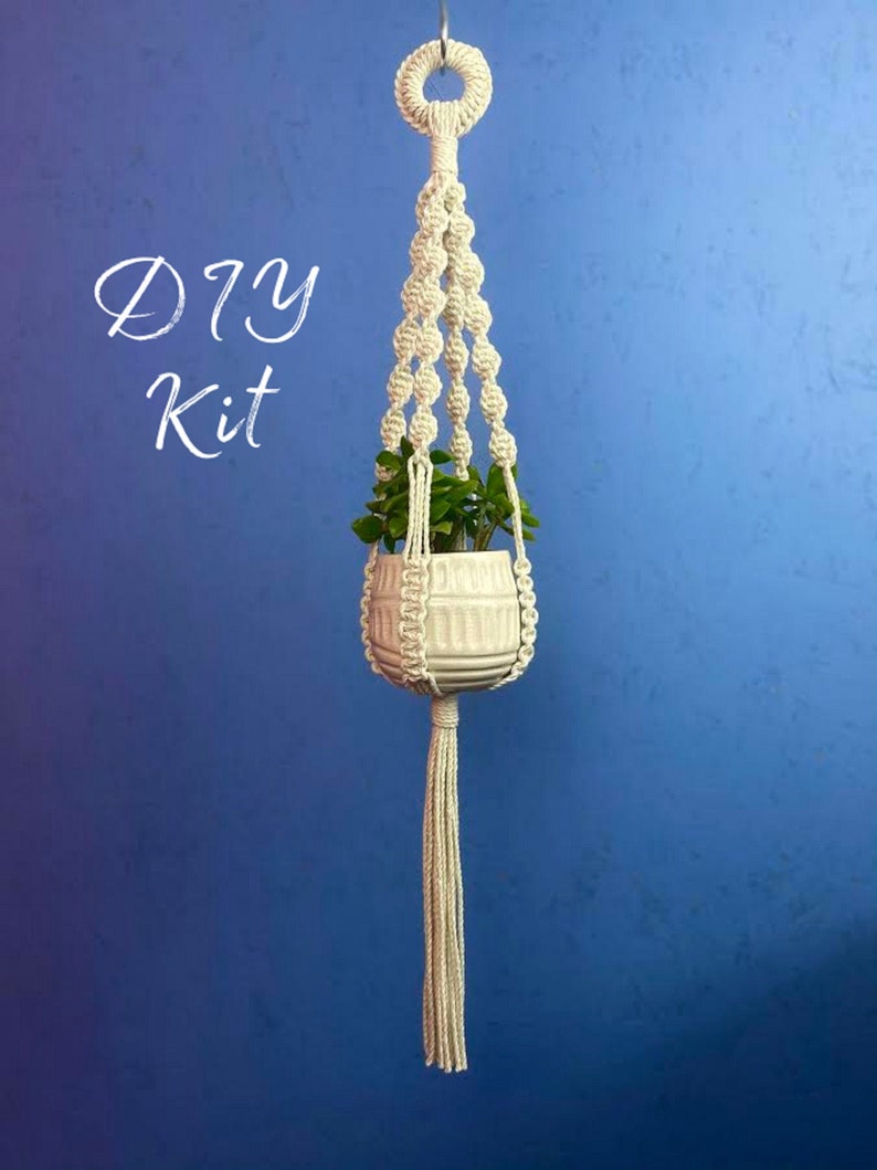 Macrame Kit/ Macrame DIY Plant Hanger/ Hanging Planter Kit/ Step By Step Instructions/ Macrame Kit/ Birthday Gift/ May birthday/Summer image 1