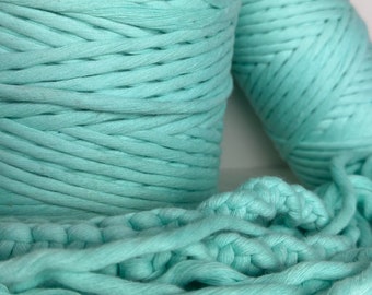 5mm Macrame Cord in Minty Fresh, Natural Cotton cord. Over 200m of craft cord