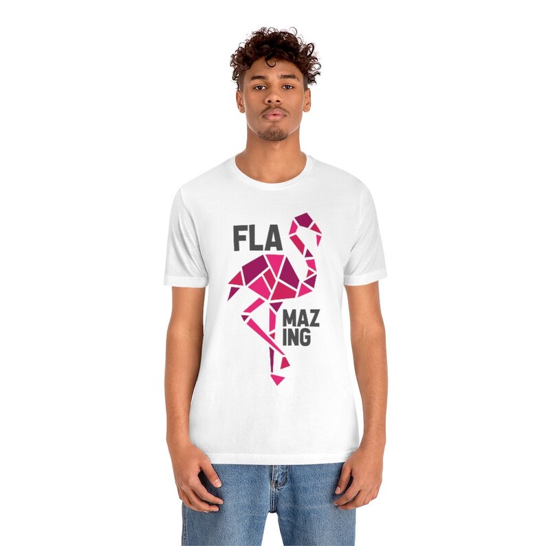 Flamazing Pink Flamingo Artistic Shapes Unisex Jersey Short Sleeve Tee image 4