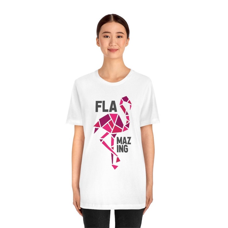 Flamazing Pink Flamingo Artistic Shapes Unisex Jersey Short Sleeve Tee image 1