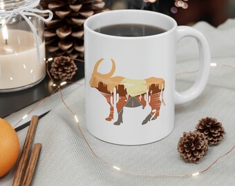 Desert Buffalo Mug | Canyon Mug Adventure Lover | National Park Drinkware Yellowstone | Bison Mug | Country Buffalo Coffee Tea Cup 11oz