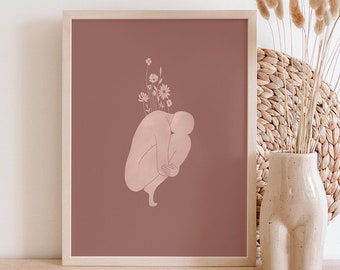 Dear Body Art-print: zelfliefde boho-vrouwengiclee