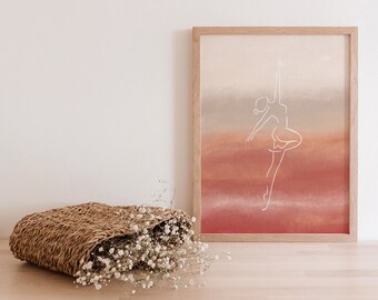 Dancer Line Drawing Art Print: Ballet Studio Decor