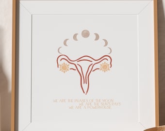 Moon & Sun Uterus Art Print | Feminist Doula Gift (Digital Print)