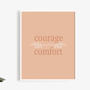 Courage over Comfort Art Print | Brene Brown Quote Poster | Inspirational Wall Art | Home Office Wall Art | Motivational Art | Therapist Art