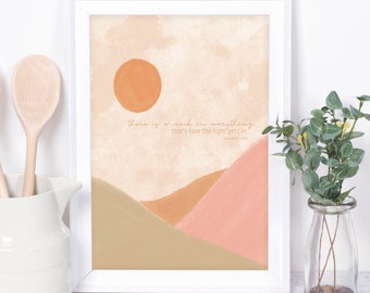 Lámina artística Sol y montaña: Letra de Leonard Cohen