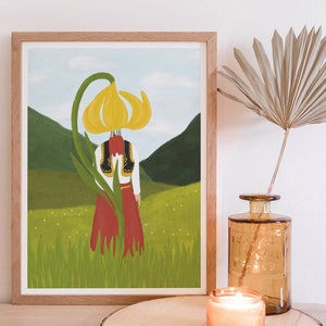 Lilium Bosniacum Bosnian Lily Art Print Balkan Art Bosnian Traditional