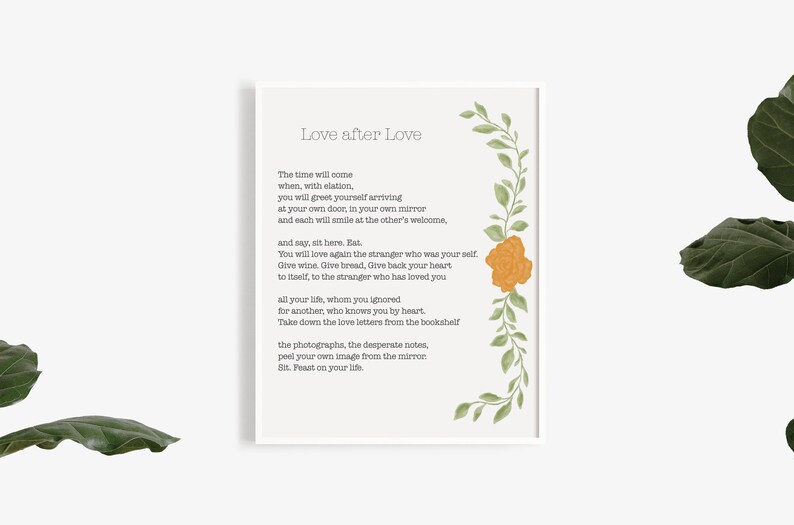 Love After Love Poem Print: Derek Walcott Wall Art - Etsy
