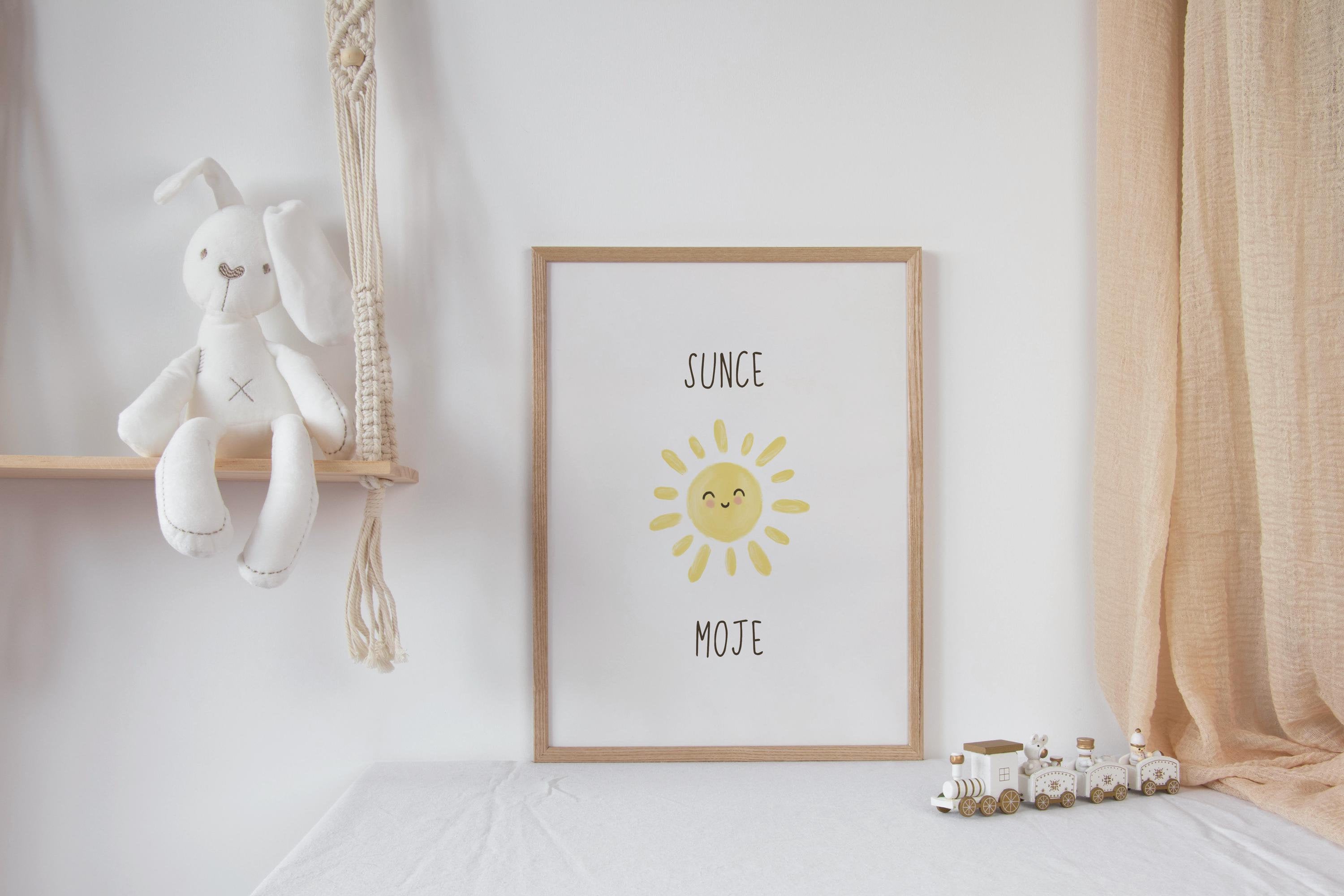 Sunce Moje UNFRAMED Art Print - My Sun in Bosnian Serbian Croatian - Balkan Nursery Art Kids Room Decor
