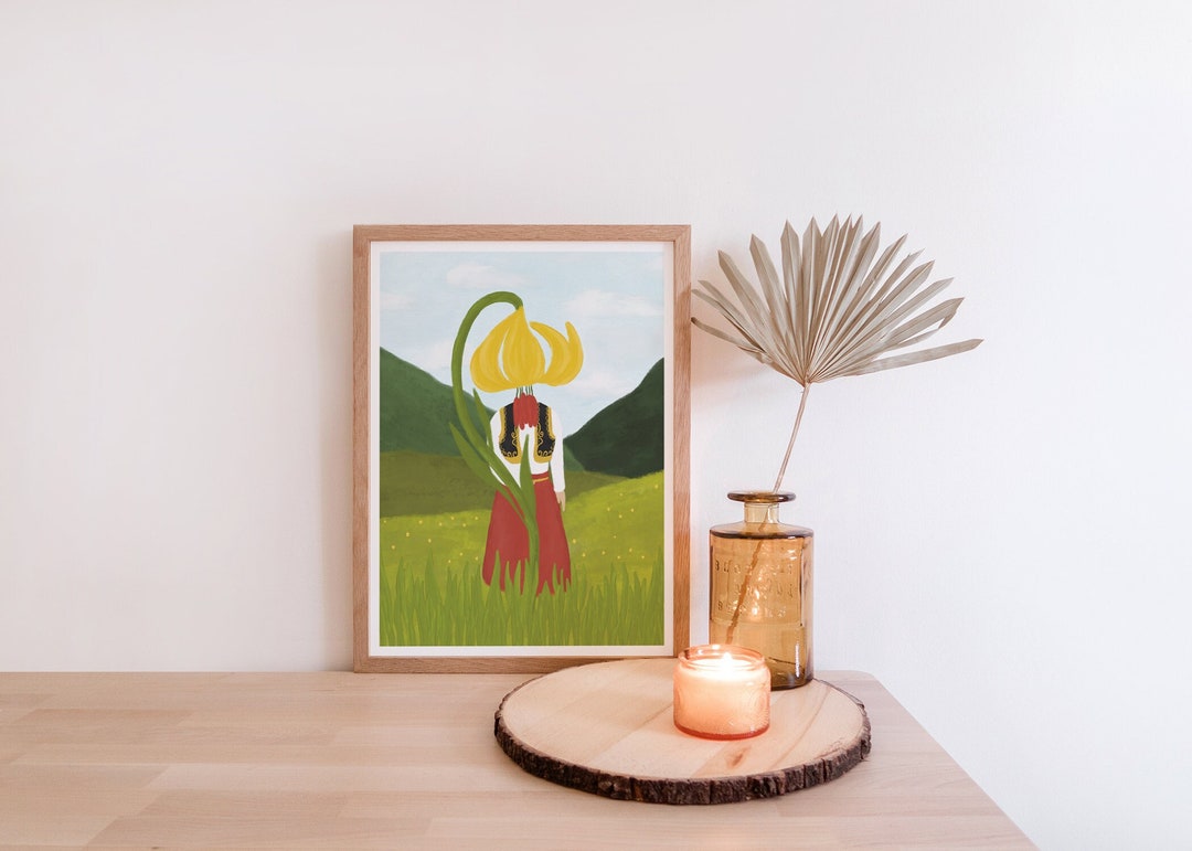 Lilium Bosniacum Bosnian Lily Art Print Balkan Art Bosnian Traditional
