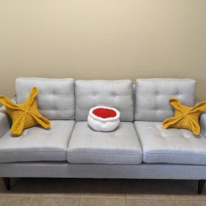 Pattern Only Crochet Crab Rangoon Couch Pillow Set AKA Couch Rangoon with duck sauce not a physical pillow, pattern only image 1