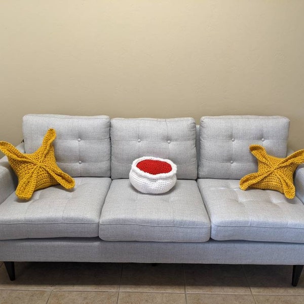 Pattern Only - Crochet Crab Rangoon Couch Pillow Set AKA Couch Rangoon with duck sauce *not a physical pillow, pattern only*