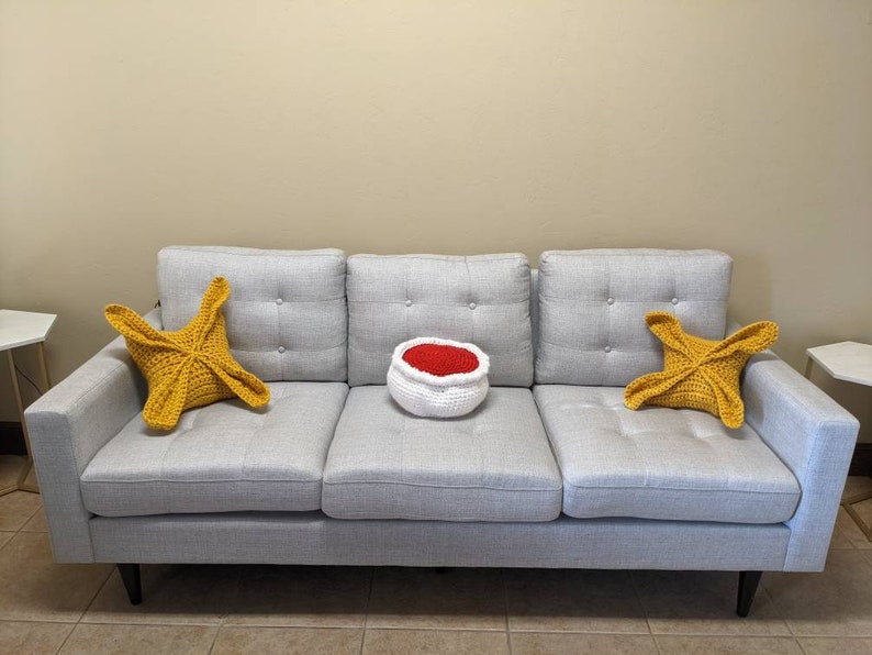 Pattern Only Crochet Crab Rangoon Couch Pillow Set AKA Couch Rangoon with duck sauce not a physical pillow, pattern only image 1