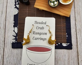 Perlen Krabben Rangun Ohrringe - Chinesisches Essen - Krabben Rangun Ohrringe - Essen Ohrringe - Chinesisches Essen - Geschenk