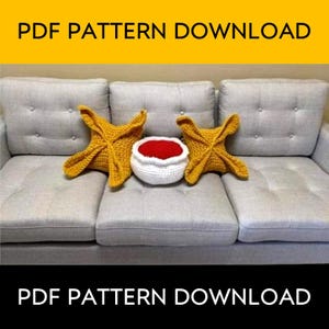 Pattern Only - Crochet Crab Rangoon Couch Pillow Set AKA Couch Rangoon with duck sauce *not a physical pillow, pattern only*