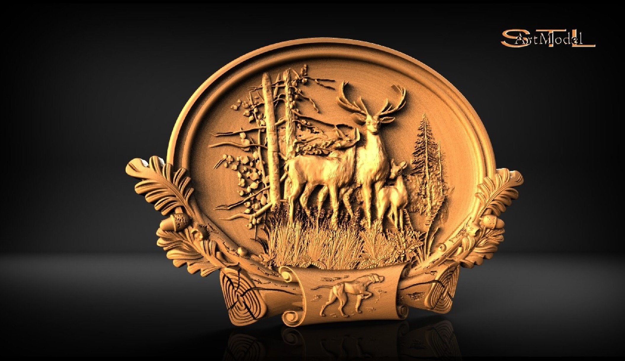 Hunting Fishing Art Panel STL CNC Router Model File 3D Etsy