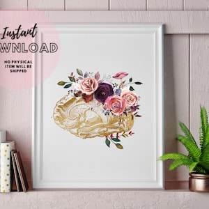 Brain Neuroanatomy Print, Therapist Psychology Art Psychologist Office Poster Therapy Room Decor Anatomical Brain Download Mental Health