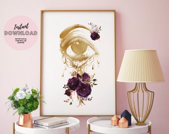 Eye Allergy Poster Gift Doctor Optometry Optician Ophthalmologist Wall Art Office Decor print anatomy eyeball tear graduation medical clinic