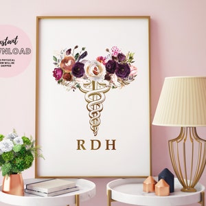 Registered Dental Hygienist Gift, Dental School Graduation Gift, RDH, CDA, Dentist Gift, Surgeon Orthodontist Gift Dental Art, Dental Office