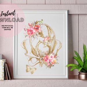 Pregnancy Instant Download Printable Midwife Gift Obstetric Art Gynecology Poster Pregnant Woman Anatomy Baby Shower  Gynecologist Doula