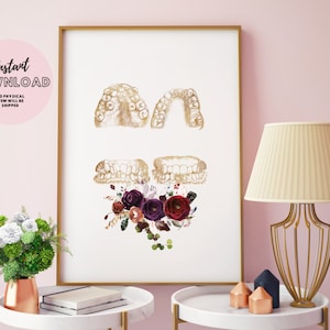 Kieferorthopäde Assistenz Geschenk, Zahn Blumenkunst, Zahnarzt Absolvent Poster, Zahnarzthelfer Druck, Zahnmedizin Medizinstudent, Zahnarztpraxis