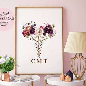 Certified Massage Therapist CMT Graduation Gift Instant Download Printable Print Massage Therapy Room ART Home Office Decor Poster