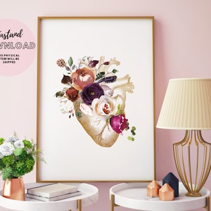 Cardiac Nurse Gift Medical Student Graduate Cardiologist Heart Anatomy Doctors Office Decor Anatomical medical poster cardiology art print