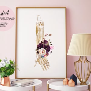 Arm Muscles Poster, Chiropractor Gift, Chiropractic Poster, Physical Therapist Office Decor, Medical Office Decor, Hand Anatomy Art