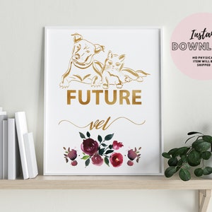 Futuro Nuovo DVM Veterinario Regalo Stampabile Vet Office Wall Art Clinic Decor Stampa Studente Scuola Tecnico Dottore in Medicina Veterinaria