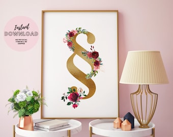 Section Symbol Law Lawyer Art Printable Print Office Decor School Student Graduation Gift Attorney Gift Judge Gift Legal Assistant poster