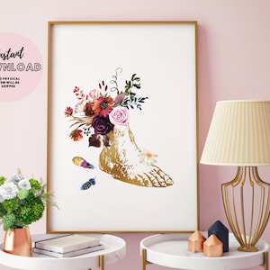 Podiatrist Gift Chiropodist Floral Print Doctor Of Podiatry Art Podiatric Medicine Podiatric Physician massage therapist foot reflexology