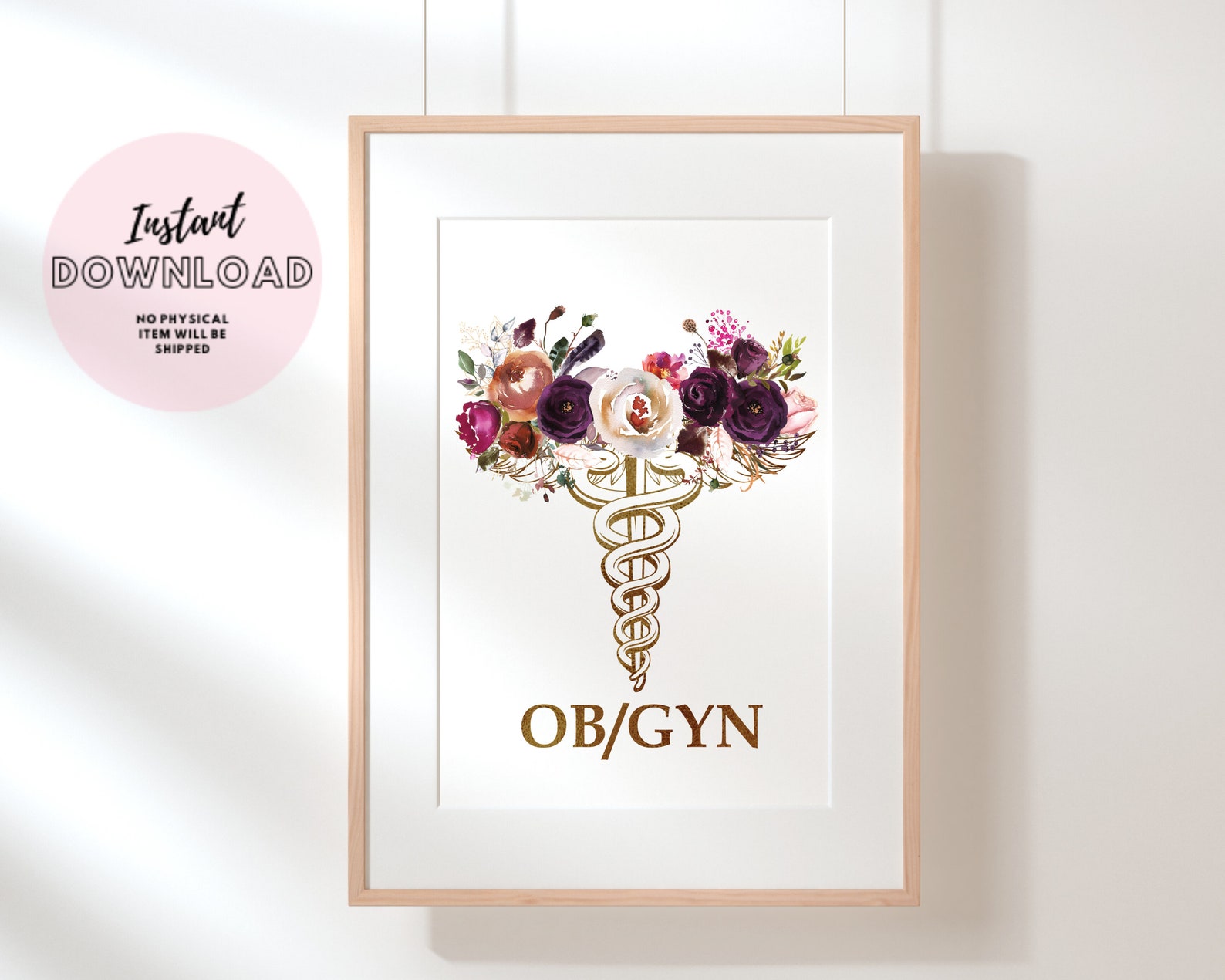 OBGYN Graduation Wall Art Gift Gynecologist Office Decor Obstetrician ...