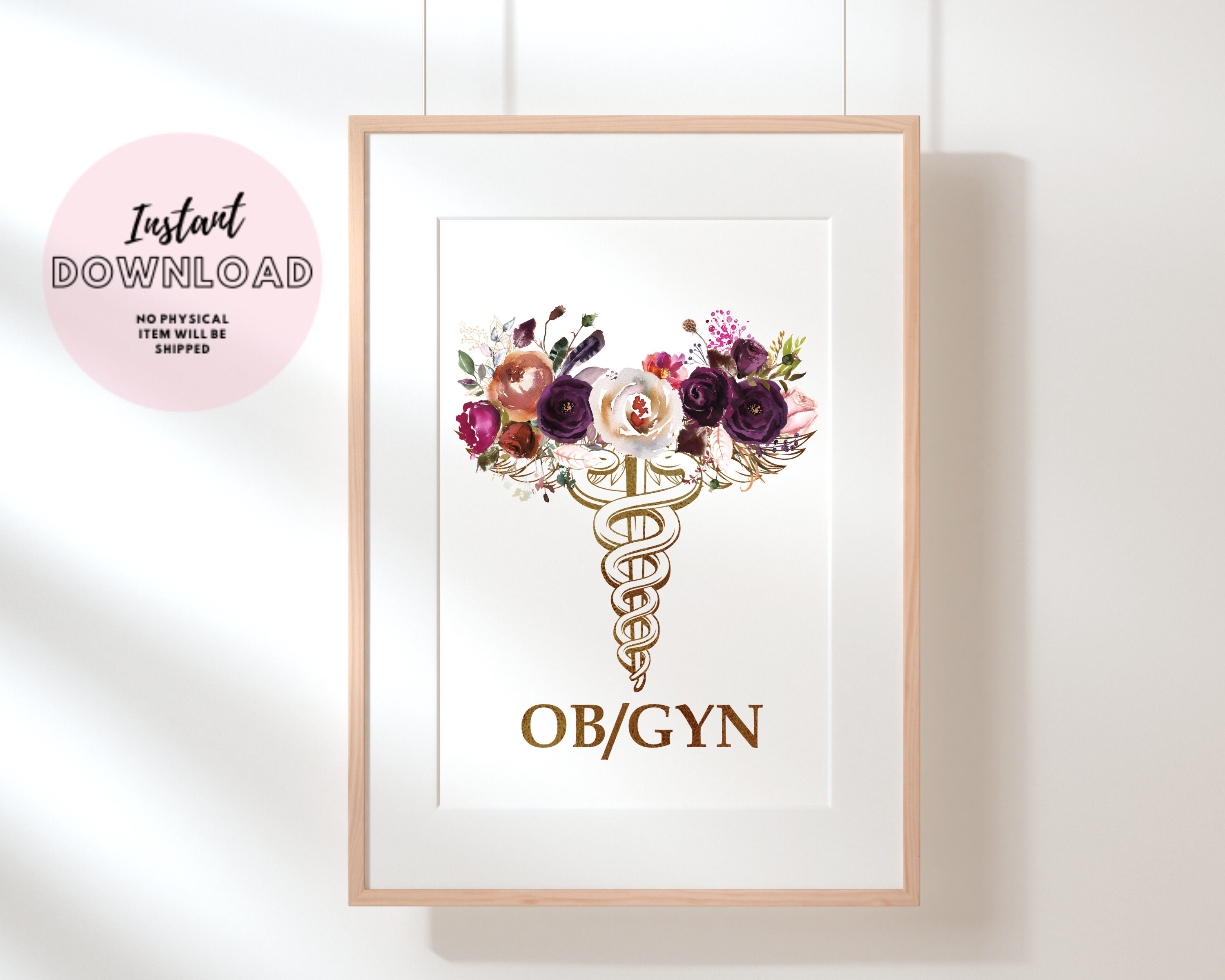 OBGYN Graduation Wall Art Gift Gynecologist Office Decor Obstetrician ...