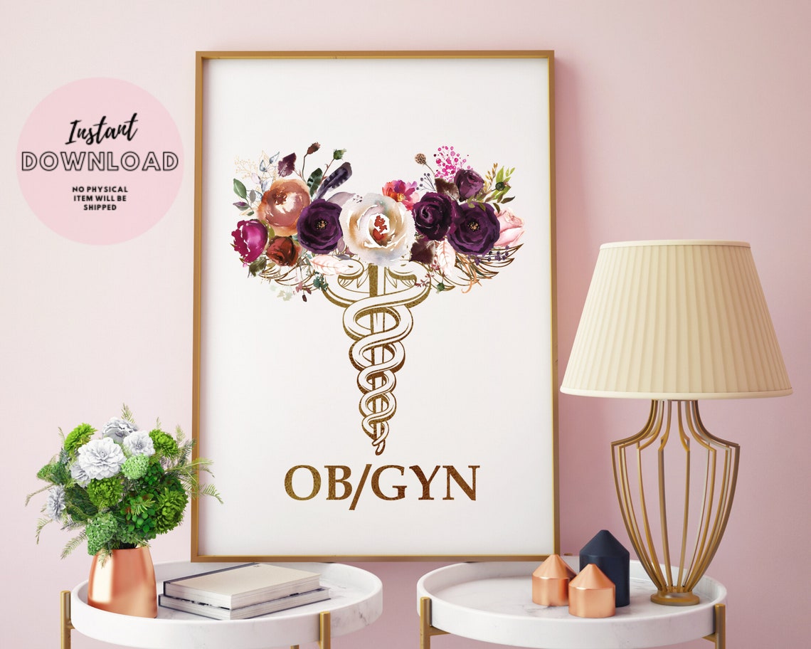 OBGYN Graduation Wall Art Gift Gynecologist Office Decor Obstetrician ...