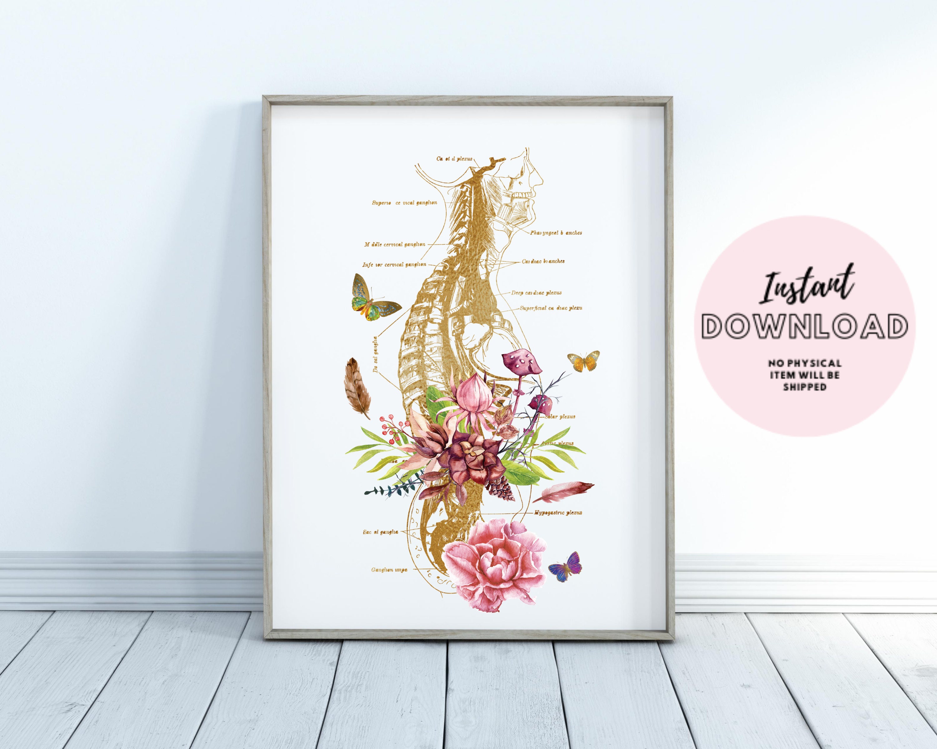 Human Body Diagram Art Printable Internal Organs Poster Medical Chart ...