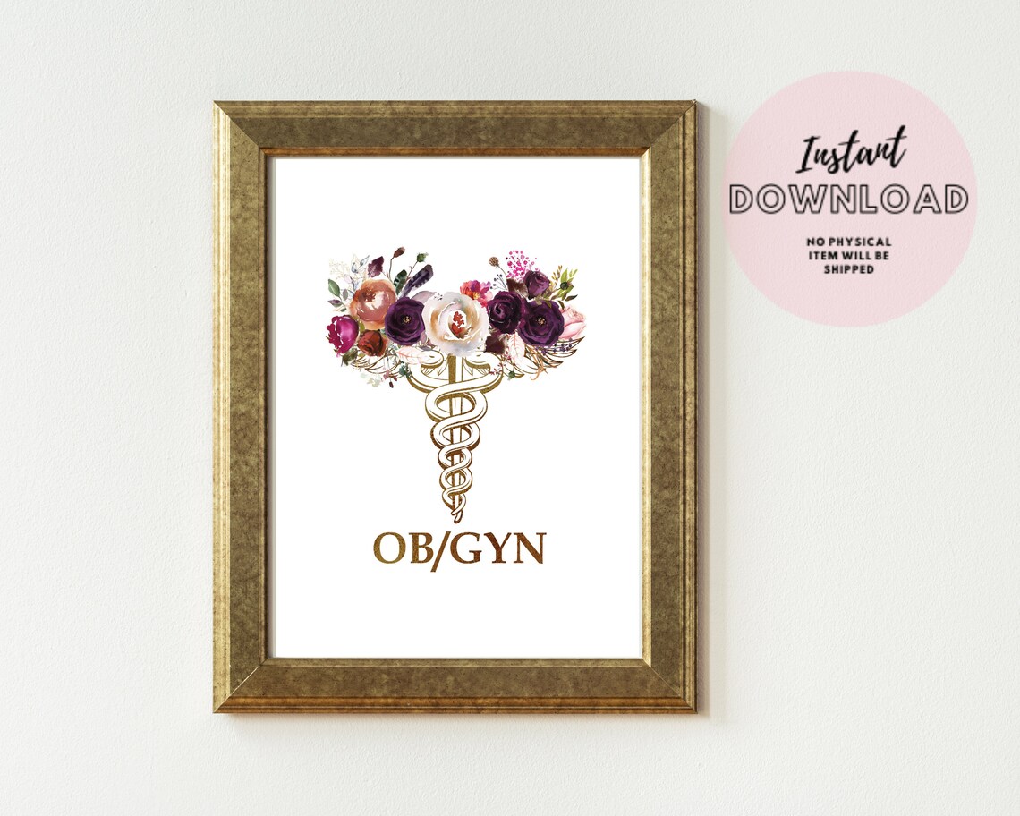 OBGYN Graduation Wall Art Gift Gynecologist Office Decor Obstetrician ...