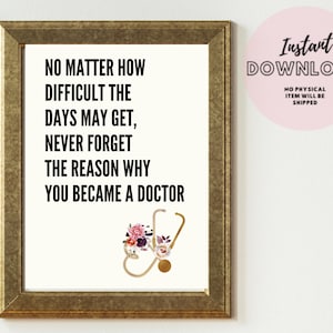 Doctor Appreciation Medical Inspirational Quote Print Nurse Office Wall Art Decor Medical student Graduation Gift Nursing School thank You