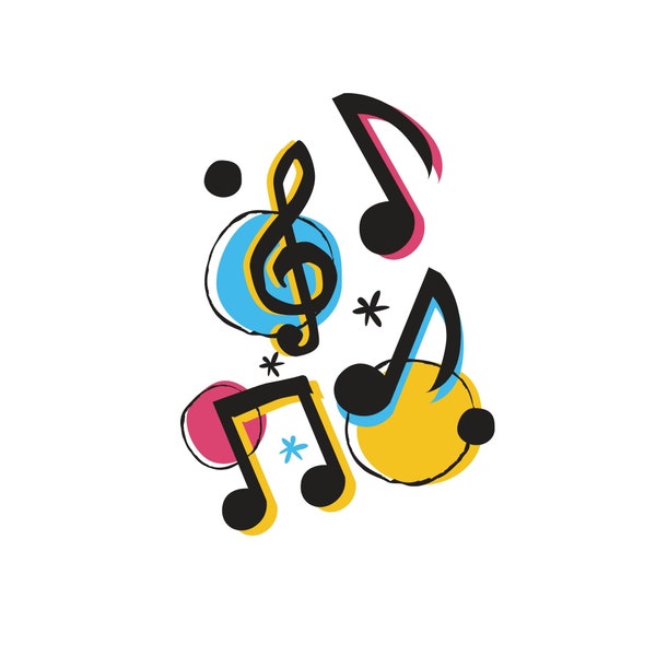 Note de musique SVG, note de musique, SVG, note de musique mignonne, coupe de coeur musical, logo de coeur musical Svg, musique musicale, notes clés de croche de clé