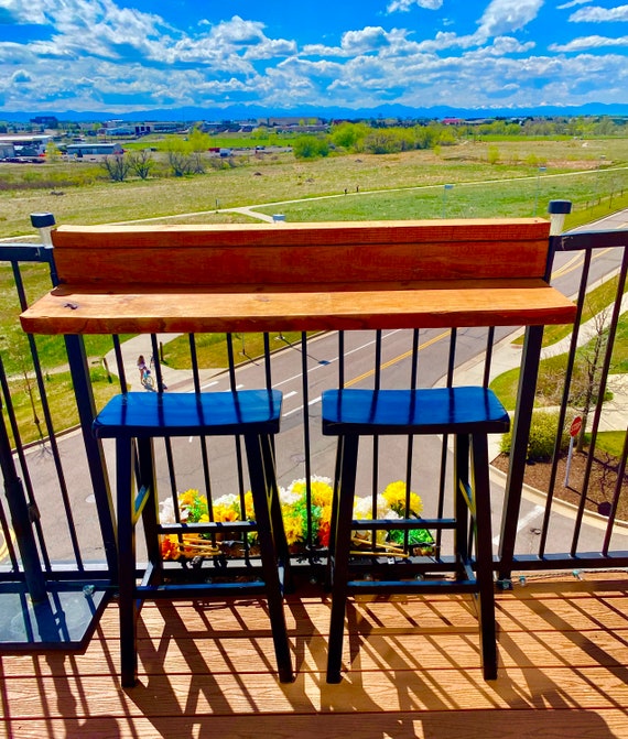 Balcony Patio Deck Bar Top Table Sturdy Level Strong Etsy