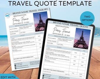 Travel Agent Quote Template: Customizable Canva Design (Instant Download)